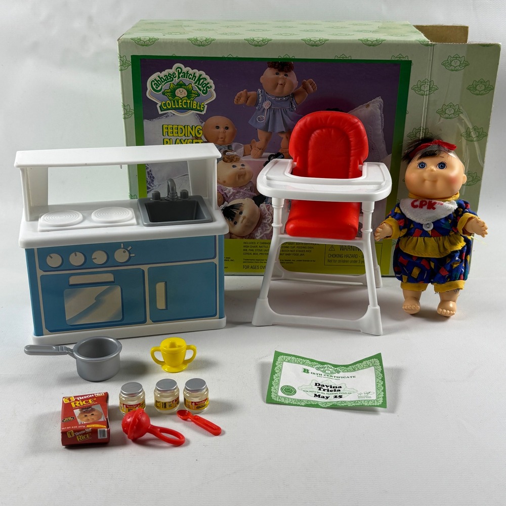 Cabbage Patch Kids Feeding Playset Doll Accessories Highchair Stove 1997 Mattel